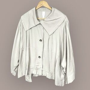 MarlaWynne Layers Womens Lagenlook Jacket Size L Wide Lapel Minimalist Relaxed